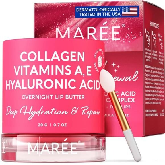 MAREE Lip Mask with Hyaluronic Acid - Overnight Lip Treatment - Lip Moisturizer - Picture 1 of 7